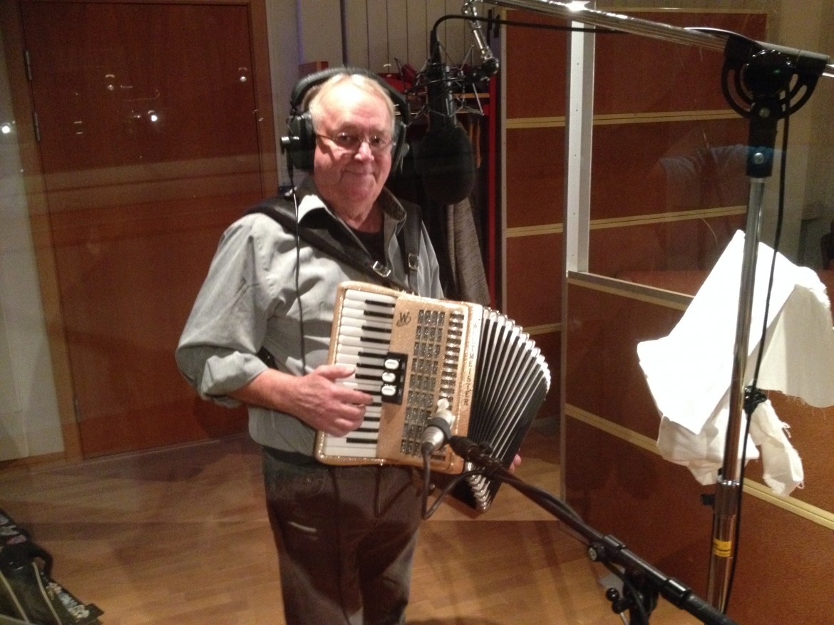 Analog inspelning av dragspel i studio.