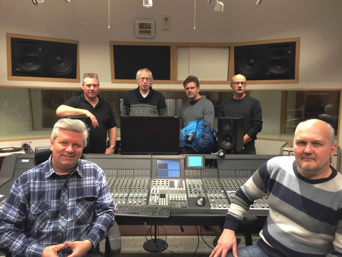 Four Leaf Clover i studio för inspelning av countrymusik