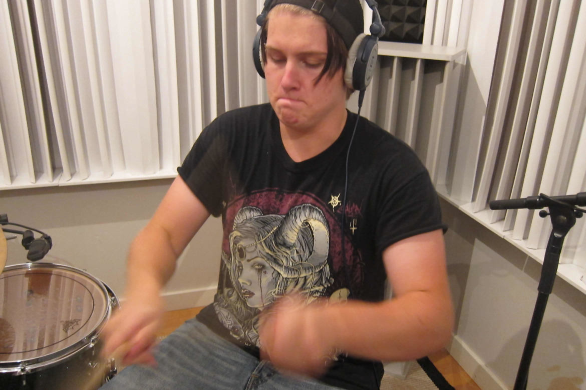 Mankind In Progress, truminspelning i Studio Västerås musikstudio